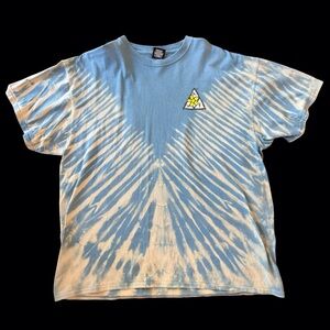 Haus of Hendo Hand Dyed Blue and Cream Tie-Dye Short Sleeve Tee